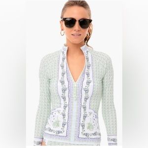 Tory Burch half-zip rash guard - Garden Size M